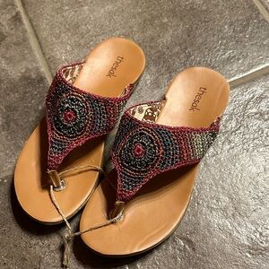 New The Sak Women's Colorful hand crocheted SHANA Sandals, sz 8